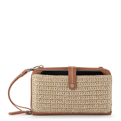 The Sak Iris Smartphone Wallet - Hand Crochet - Bamboo Static