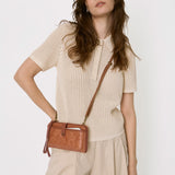 The Sak Iris Smartphone Wallet - Leather - Tobacco Floral Embossed