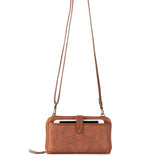 The Sak Iris Smartphone Wallet - Leather - Tobacco Floral Embossed