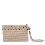 The Sak Vita Wristlet - Hand Crochet - Ecru Multi Beads