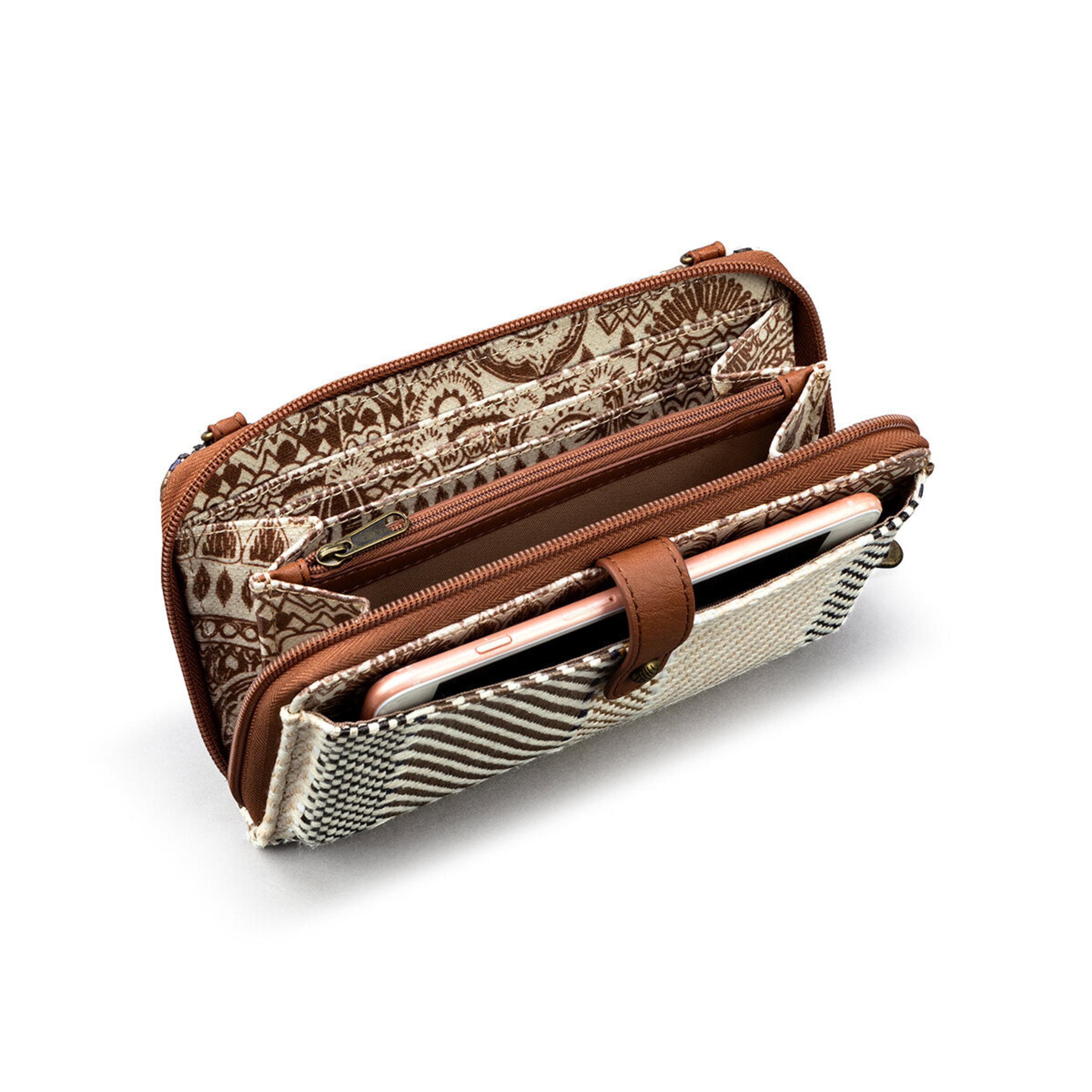 Sakroots Smartphone Wallet - Straw - Tobacco Batik World Woven