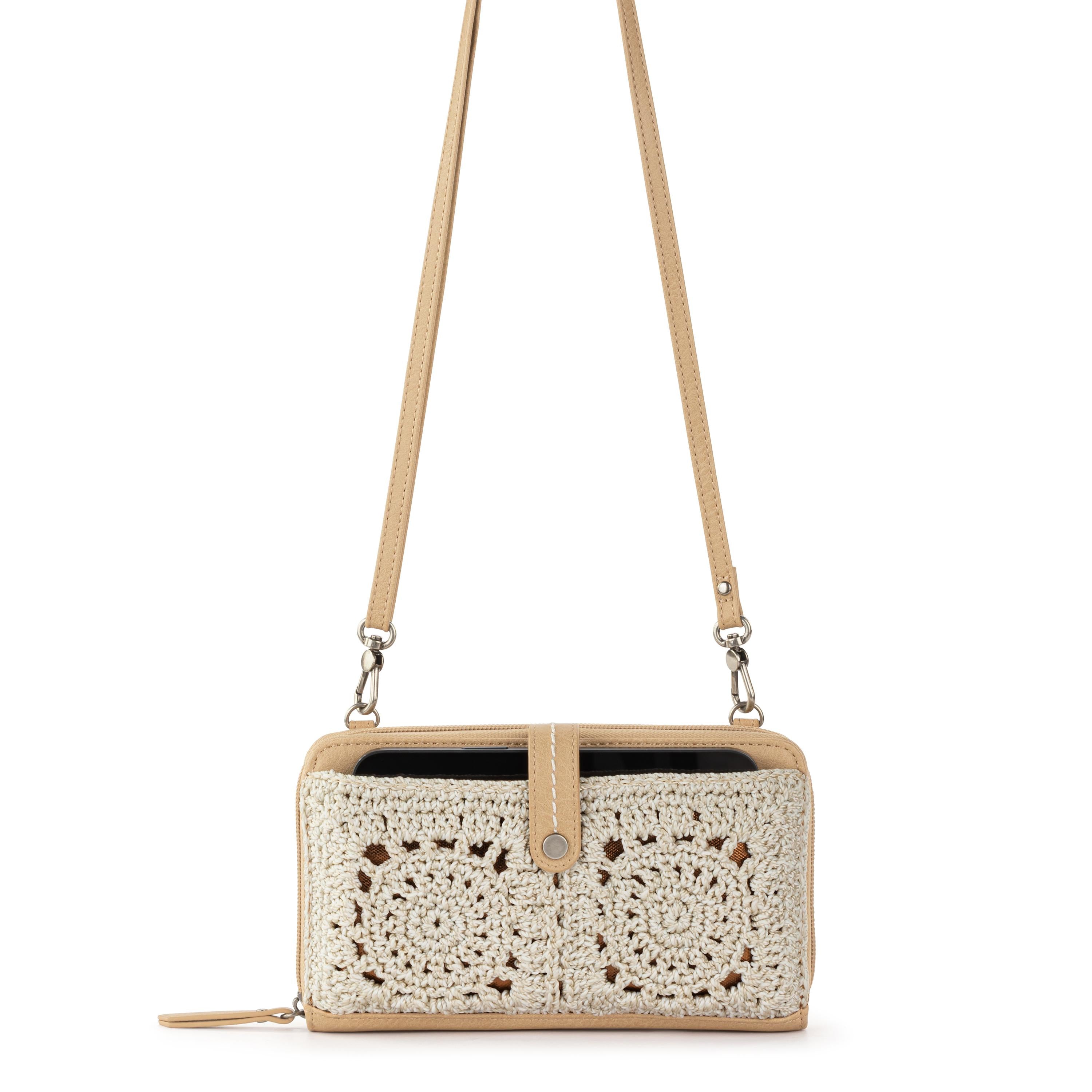 The Sak Iris Smartphone Wallet - Hand Crochet - Natural Medallion