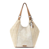Sakroots Roma Shopper - Straw - White Flower Blossom