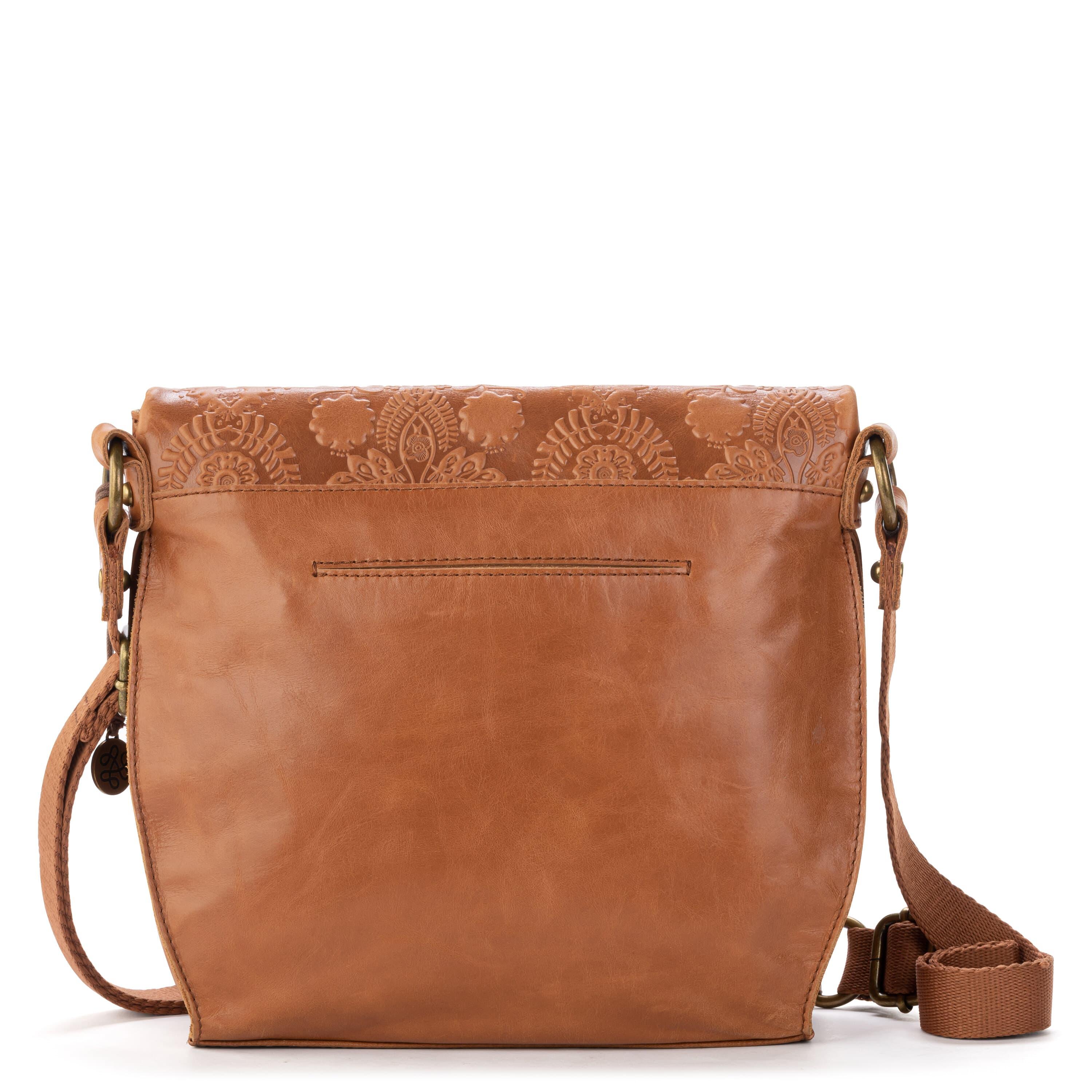 The Sak Silverlake Flap Crossbody - Leather - Tobacco Floral Embossed