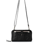The Sak Iris Smartphone Wallet - Leather - Black Leaf Embossed
