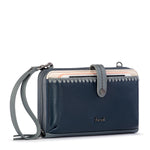 The Sak Iris Smartphone Wallet - Leather - Dusty Blue Block