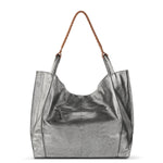 The Sak Los Feliz Large Tote - Leather - Dark Silver