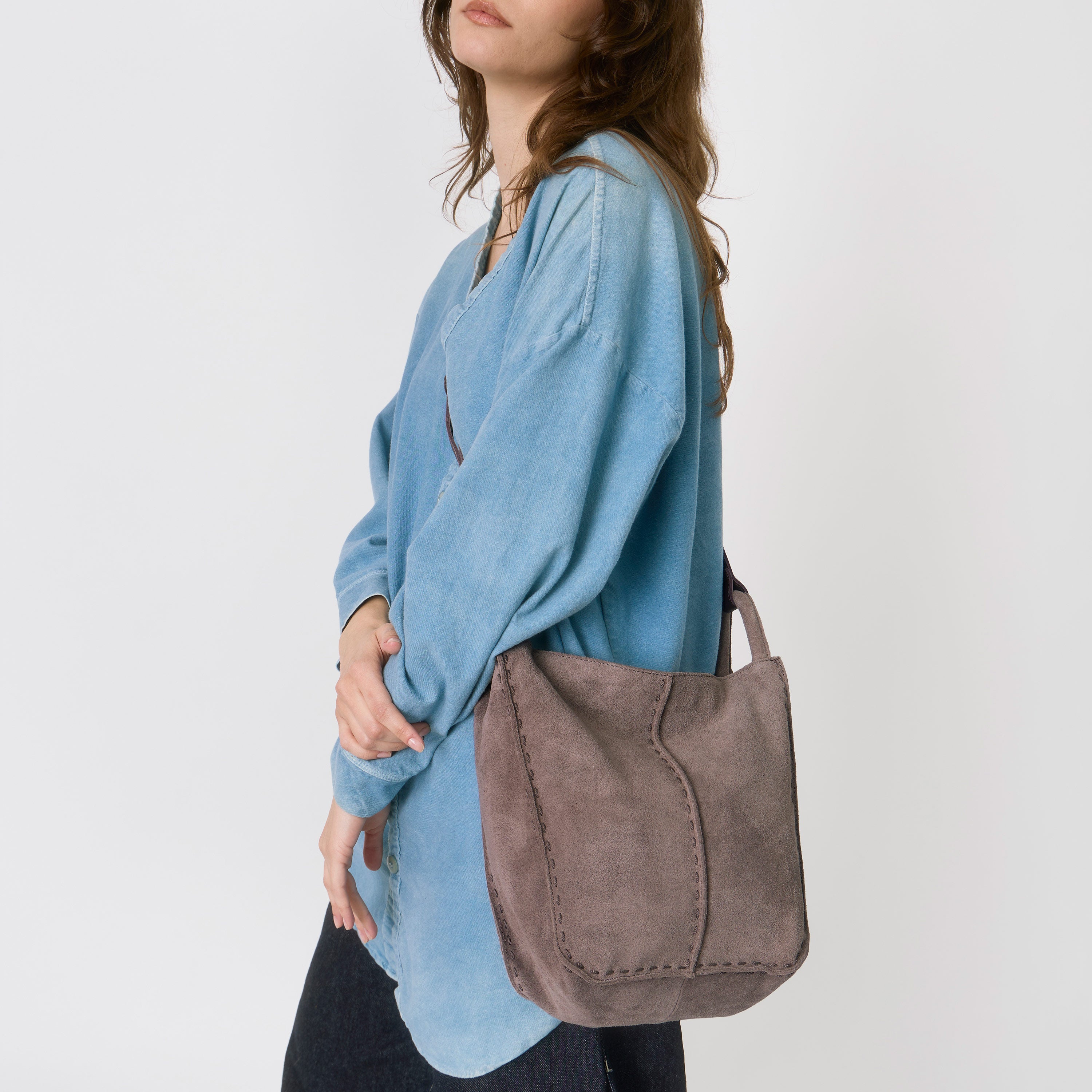 The Sak Los Feliz Crossbody - Leather - Mushroom Suede