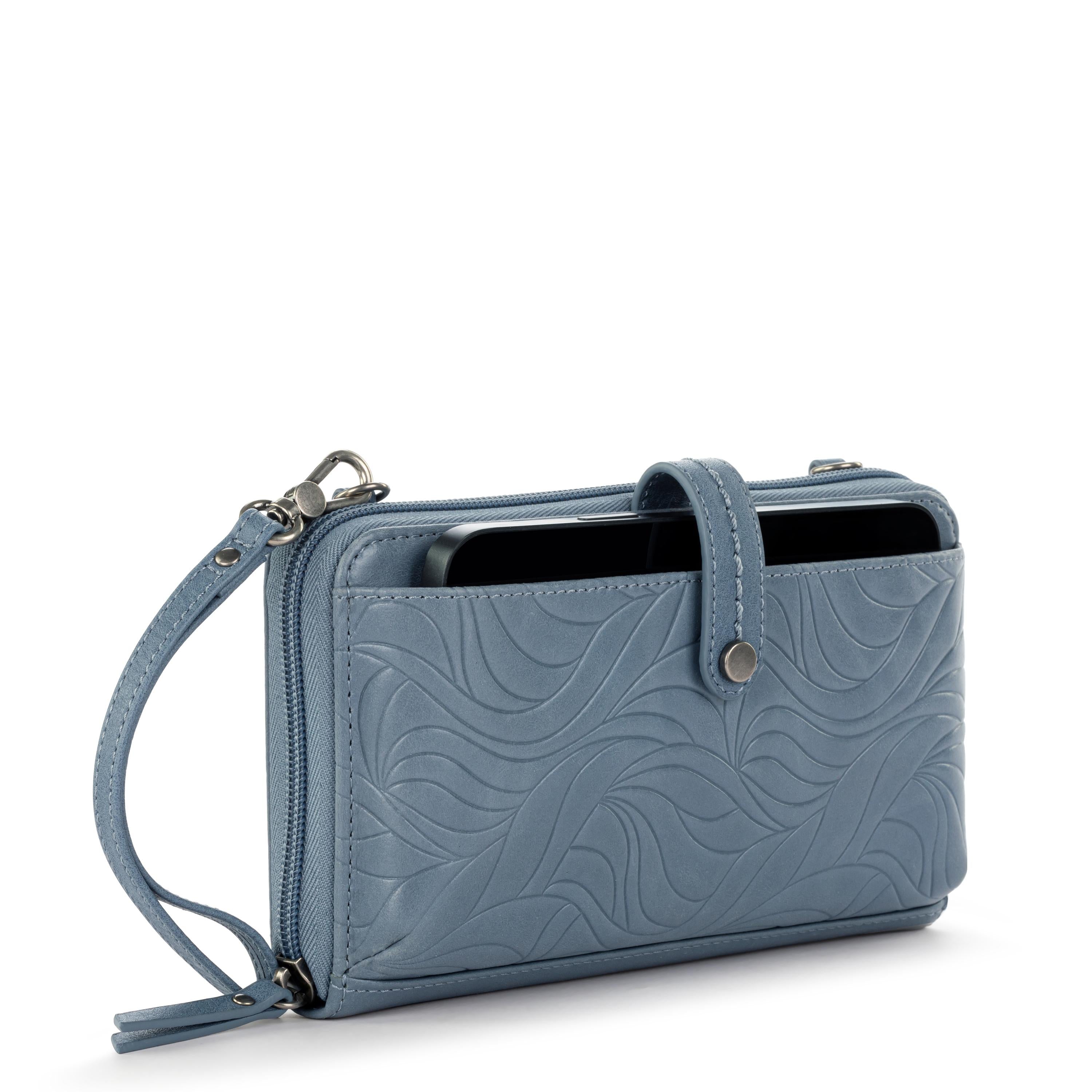 The Sak Iris Smartphone Wallet - Leather - Maritime Wave Embossed