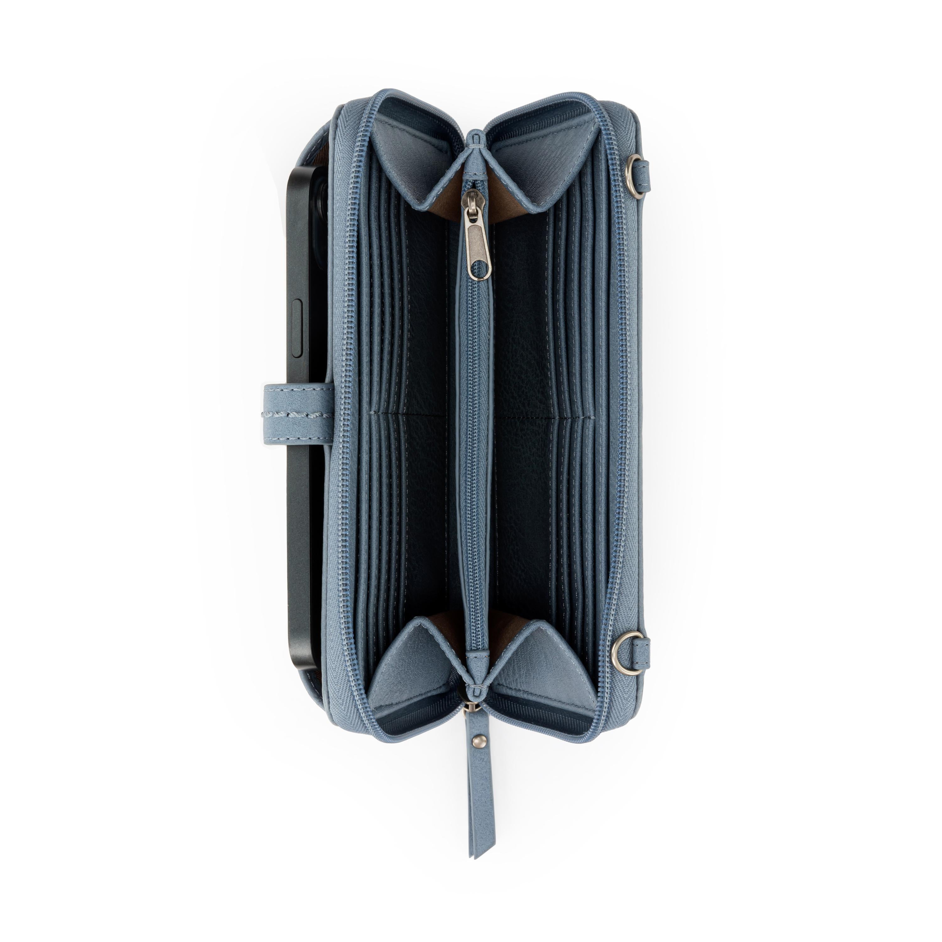 The Sak Iris Smartphone Wallet - Leather - Maritime Wave Embossed