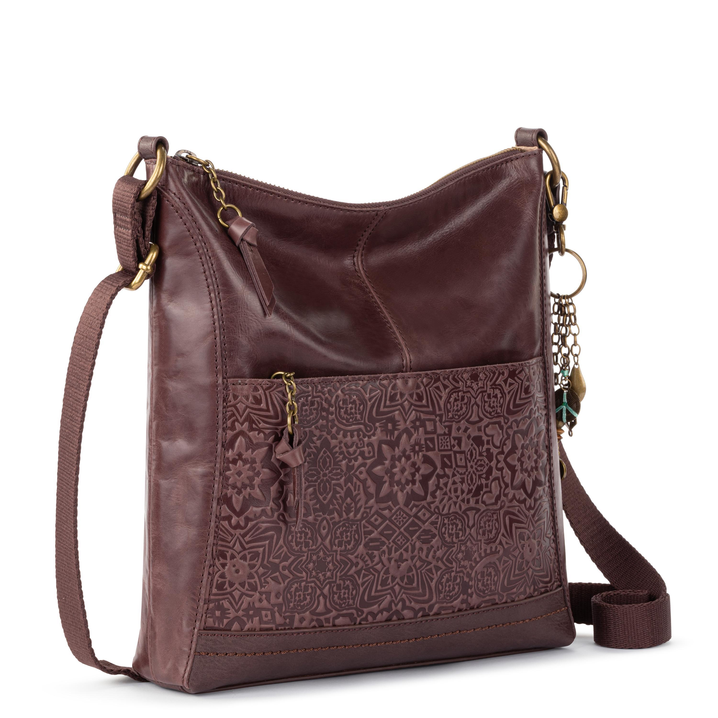 The Sak Lucia Crossbody - Leather - Mahogany Tile Embossed