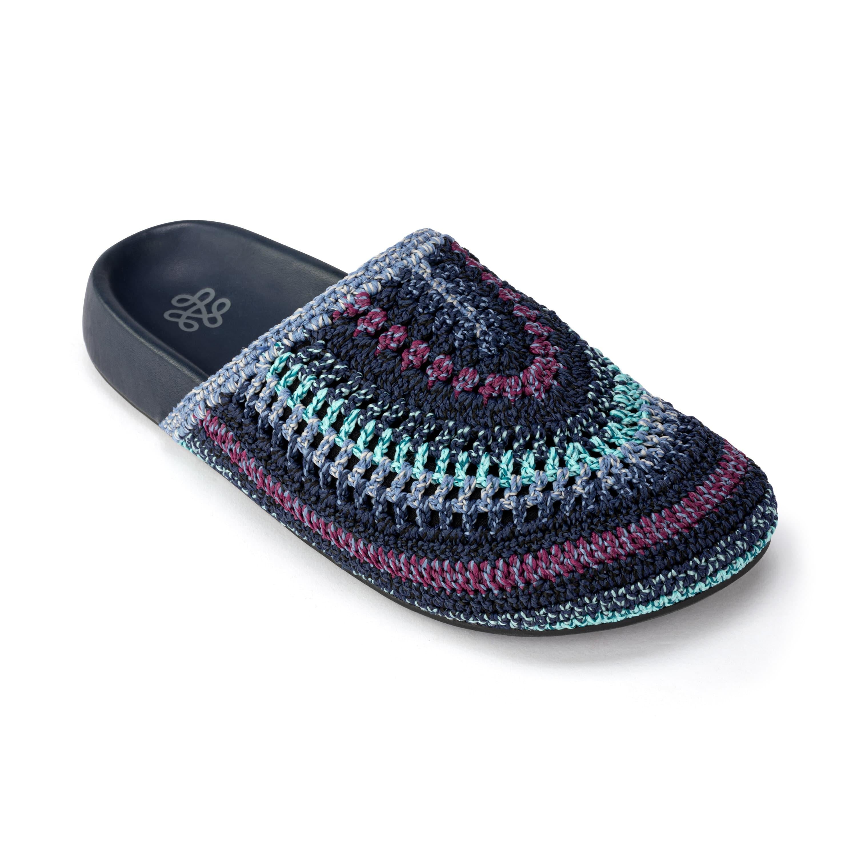 The Sak Bolinas Clog - Hand Crochet - Lapis Stripe