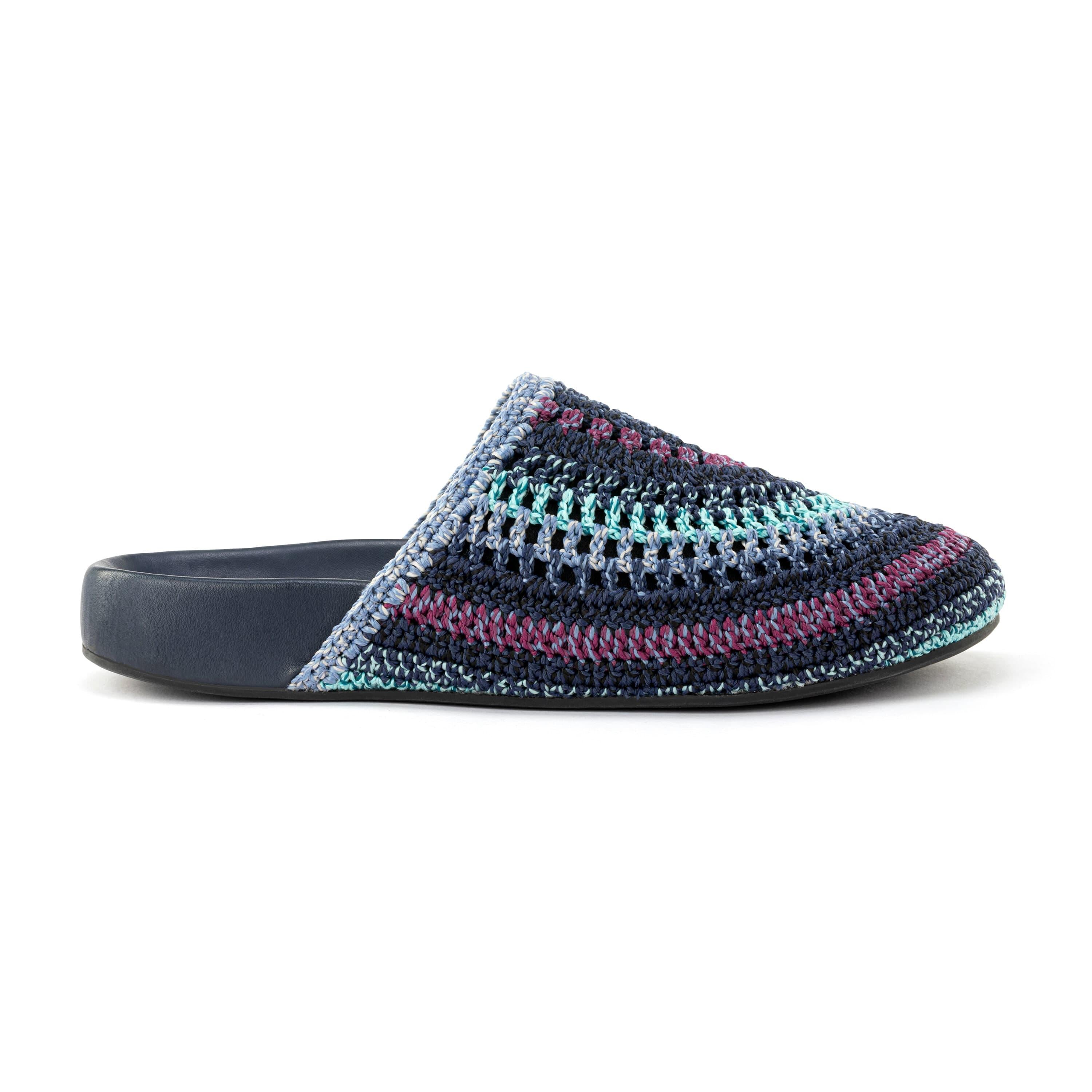 The Sak Bolinas Clog - Hand Crochet - Lapis Stripe
