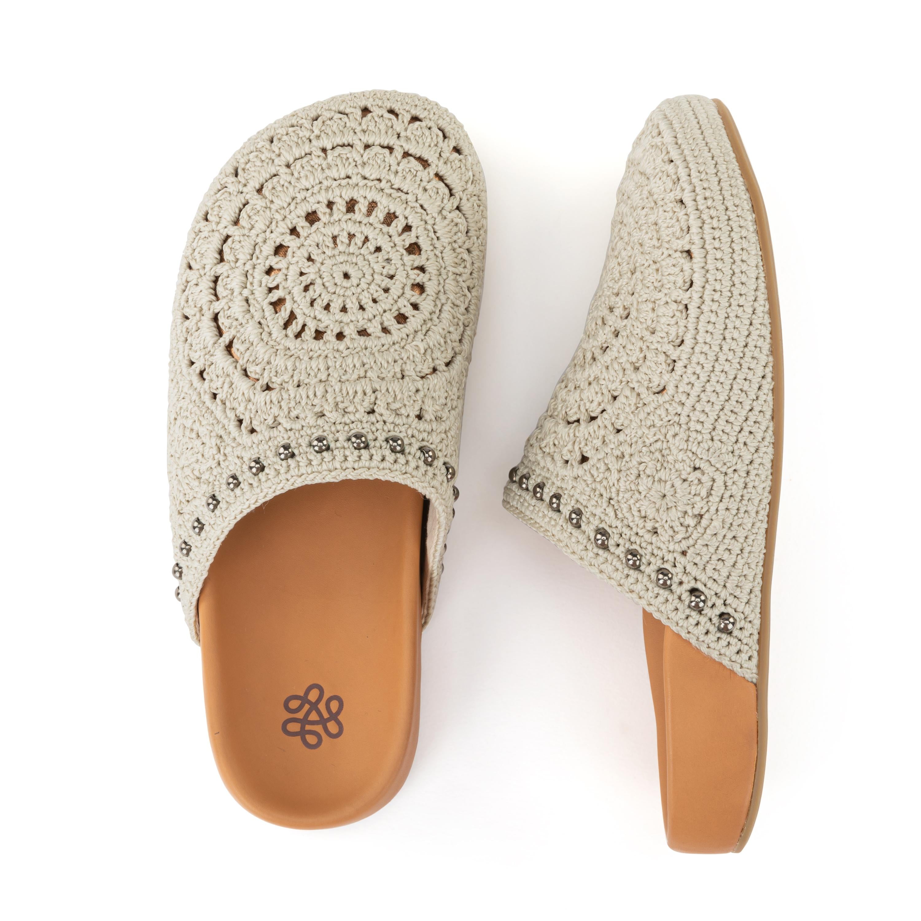 The Sak Bolinas Clog - Hand Crochet - Natural Medallion