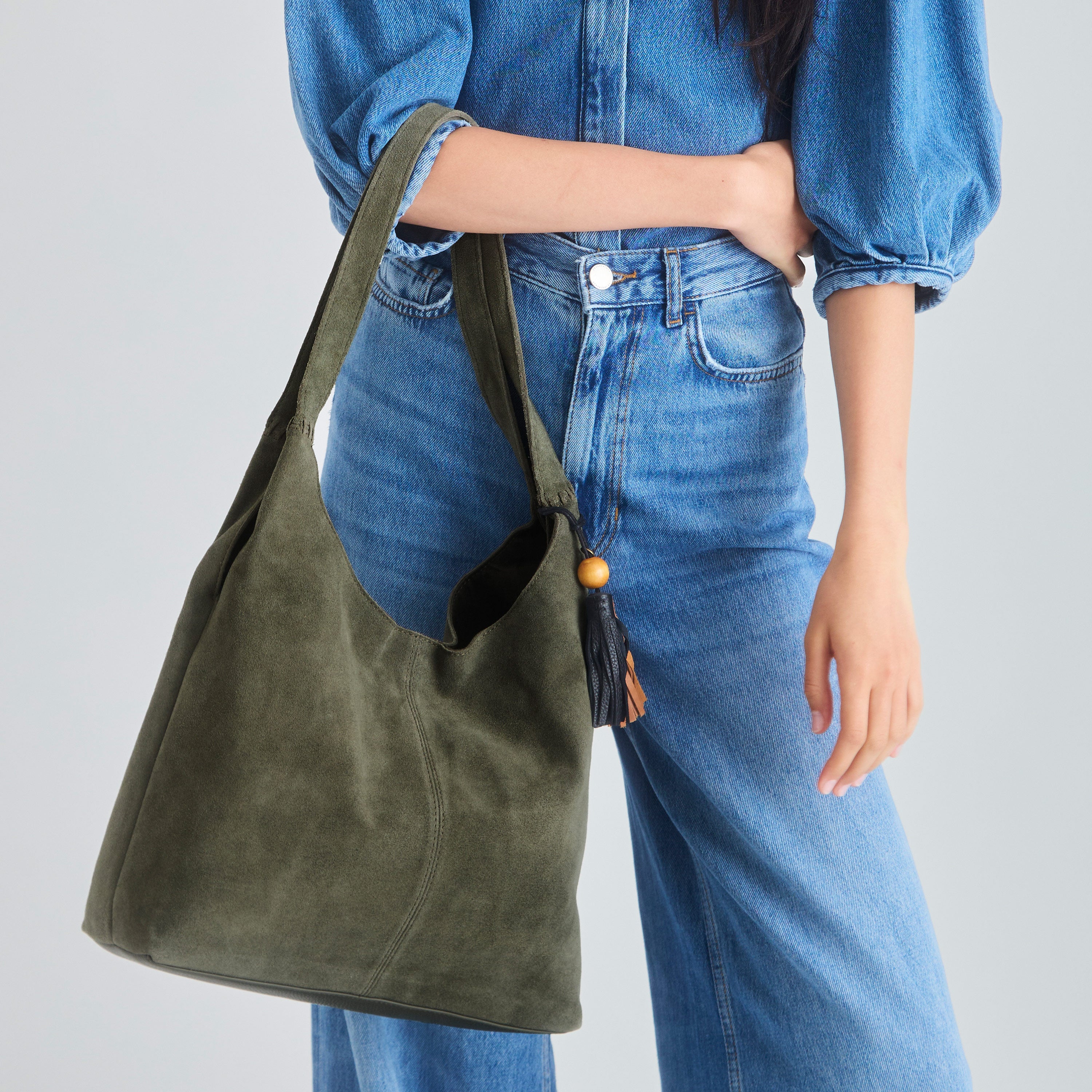 The Sak Huntley Hobo - Leather - Moss Suede