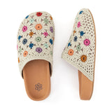 The Sak Bolinas Clog - Hand Crochet - Natural Multi Flowers