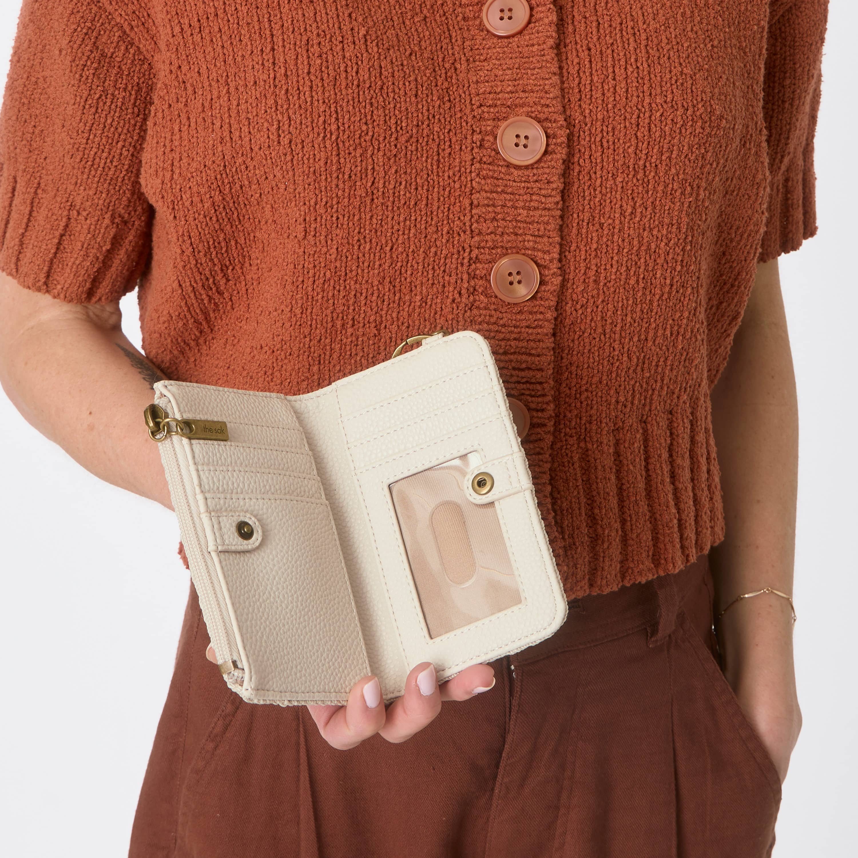 The Sak Encino Essential Wallet - Hand Crochet - Ecru