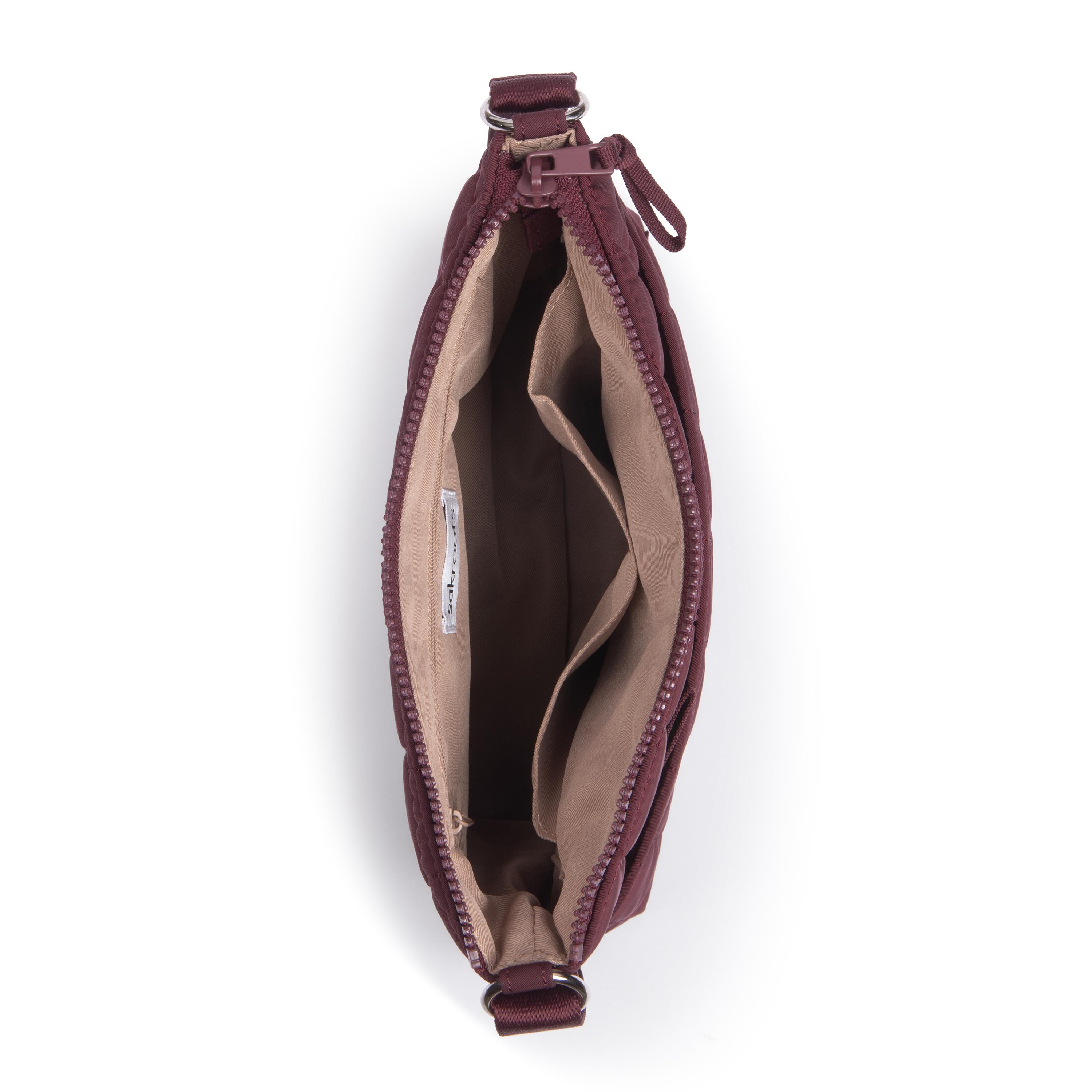 Sakroots Basic Crossbody - EcoTwill - Black Cherry Woven Quilted