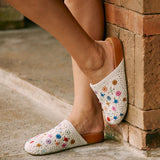 The Sak Bolinas Clog - Hand Crochet - Natural Multi Flowers