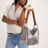 The Sak Los Feliz Hobo - Leather - Dark Silver