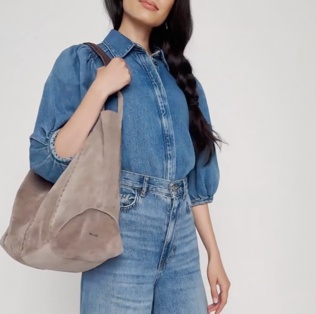 The Sak Los Feliz Large Tote - Leather - Mushroom Suede